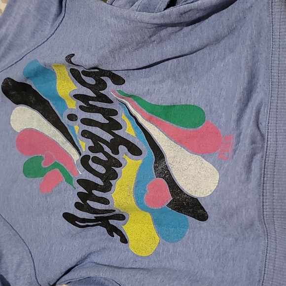 STUNNING VINTAGE VS PINK 'AMAZING' LIGHT BLUE HOODIE - Picture 9 of 14